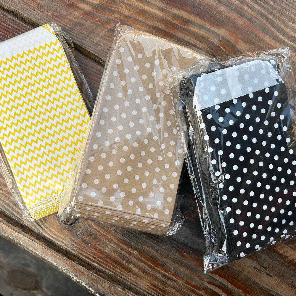 Polka Dot and Chevron Paper Bags Set